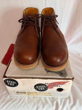 Red Wing Shoes Men’s Brown Leather Work Chukka - Steel Toe-size 10.5